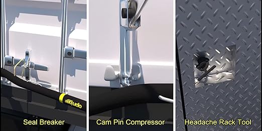 Opnbar Safety Tool - 3 Trucker Tools in 1: Leverage Bar, Tire Thumper and 5th Wheel Hitch Release, Steel - by Shipping Container Safety International 6f706e626143