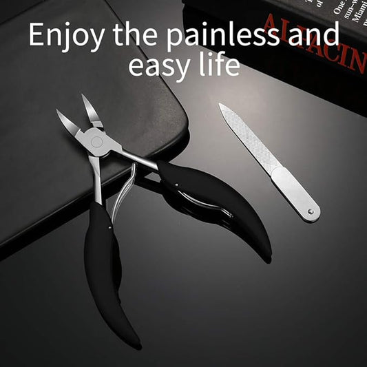 Toenail Clipper is for Thick and ingrown toenails. Its Long-Handled Stainless Steel Scissors and Files Meet The Trimming Needs of Adults and The Elderly with Thick toenails.