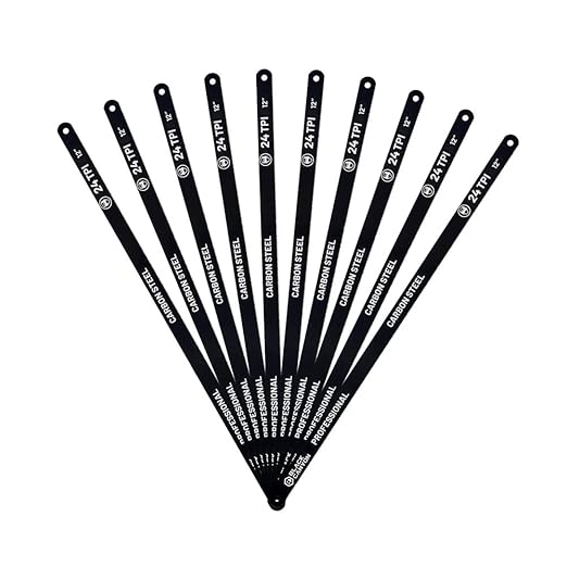 BLACK CANYON Hacksaw Blades, 12", Bi-Metal, 24 TPI, 10-Pack