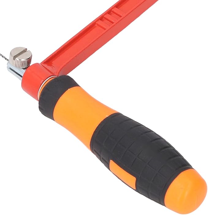 Tyenaza Coping Saw, 6 Inch U Shape Multifunctional Aluminium Alloy Small Carving Saw with 5 Blades for Woodworking