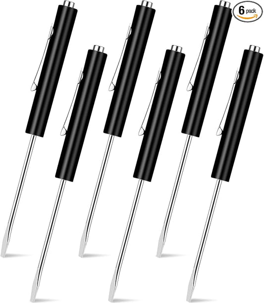 6 Pcs Pocket Screwdriver Mini Tops and Pocket Screwdrivers with Magnet Pocket Screwdriver for Mechanical Electrician Technician Repair Tool (Black)
