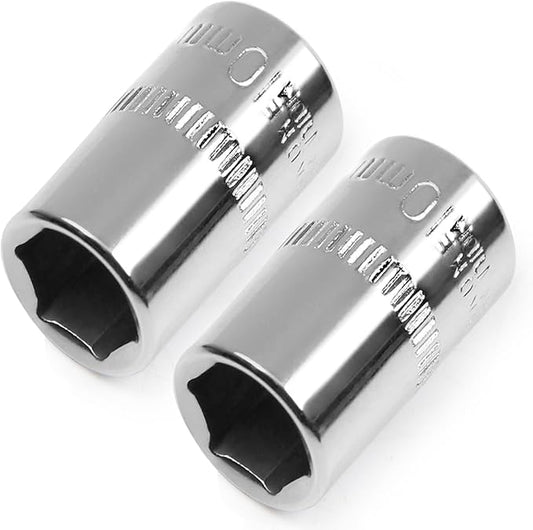 Utoolmart 1/4" Drive 10mm Socket, Shallow Socket Set, for General Repairs, 6-Point, Metric, Cr-V, 2pcs