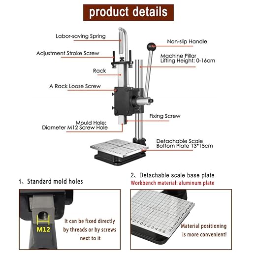 Leather Hole Puncher Hand Punching Machine Manual Press Puncher Punch Tools for DIY Craft (with Chuck, PP Plate and 20 pcs Tools and Aluminum Plate for Leather DIY Craft)