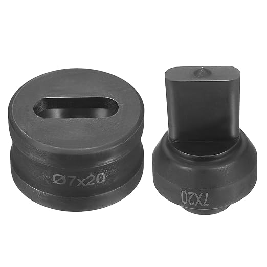 HARFINGTON Hydraulic Hole Punch Die 過7횞20mm Oval Hole 40Cr Steel Electric Punching Kit for CH60 Electric Punching Machine, Black