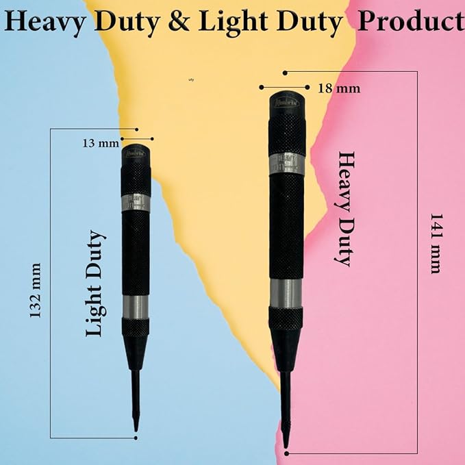 Assorts Automatic Center Punch with Replaceable Hardened Steel Tip (Set of Both)