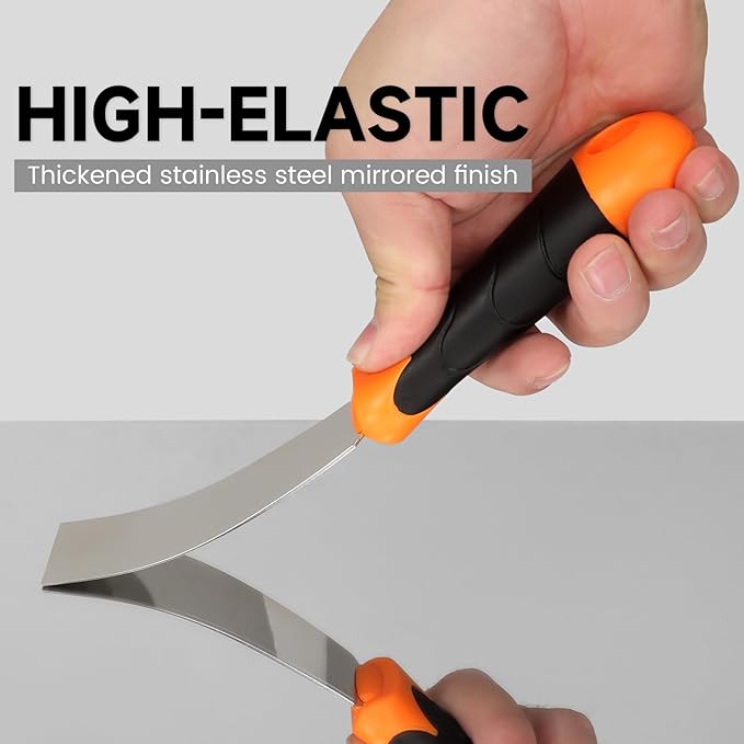 WEGAZ-2 Pack, 12-In-1 Paint Scraper Tool竊똌ulti-Use Painters Tool, 1.5 Inch Stainless Steel Putty Knife Scraper竊똏aint Scraper for Painting & Wood竊똓azor Blade Scraper