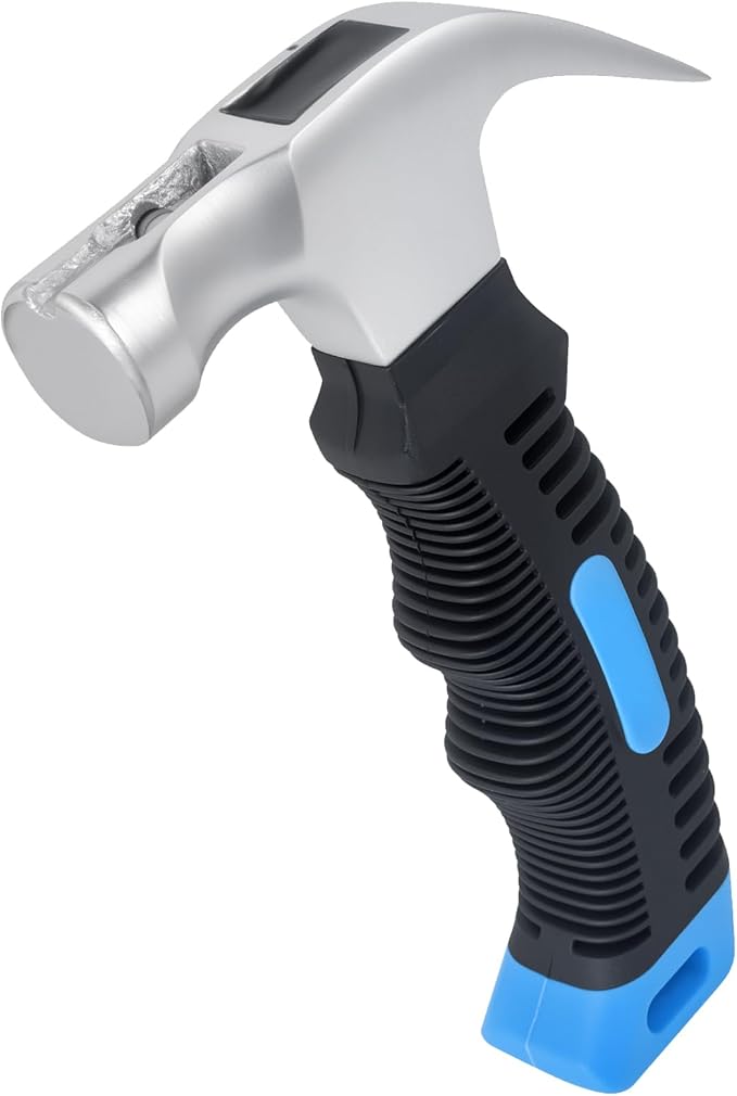 Small Claw Hammer - Mini Hammer for Women&Kids, Camping Hammer, Stubby Tack Hammer, Nail Hammer with Magnetic (Blue)