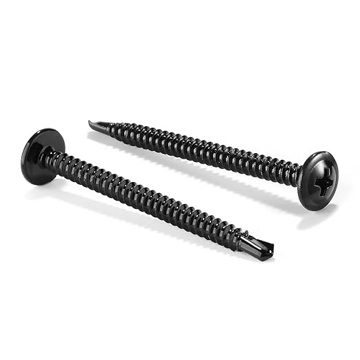 #8 x 2 Sheet Metal Screws 100Pcs 410 Stainless Steel Truss Head Fast Self Tapping Screws Black Oxide by SG TZH
