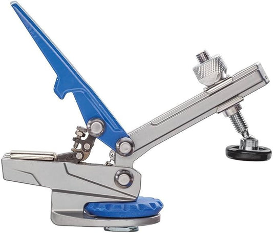 Rockler Auto-Lock T-Track Hold Down Clamp ??Adjustable Clamps for Woodworking w/Set Screw - T Tracks Woodworking Hold Down Clamps Pivots 3600 to Minimize Obstructions ??Heavy-Duty Metal T-Track Stop