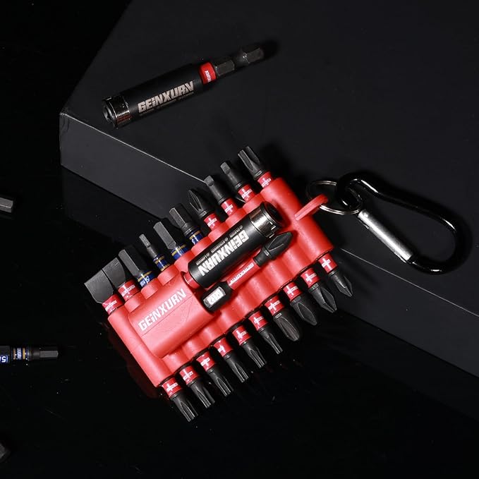 22 Pieces Multi Impact Screwdriver Bits Set,Magnetic S2 Steel Insert Power Bits with Organizer Sleeve and Storage Strip
