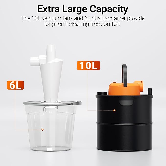 CNC Vacuum Cleaner with Dust Boot and Secondary Separation Bucket CNC Router Milling Machine Dust Collector, Supports 300W Spindle/500W Spindle Motor CNC Machines