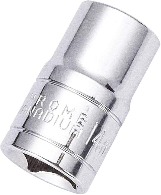 Utoolmart 1/2-Inch 14mm 6-Point Drive Shallow Socket, Metric, Cr-V Chrome-vanadium