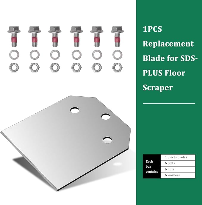 Monkey King Bar-Sds Plus Floor Scraper Replacement Blades Repair kit for 4-in Wide Removal Chisel Tool