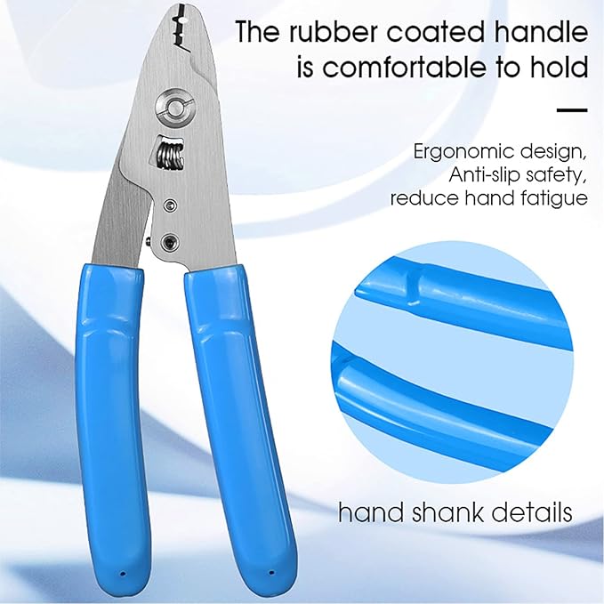 FYBOPTWU - 2 pcs 3 Hole Fiber Stripper Stainless Steel CFS-3 Fiber Optic Stripper 3 Port Hole Fiber Optic Stripping Tool with 6" handle, Blue