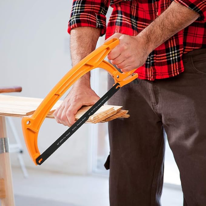 BEETRO Hacksaw Frame Set, 12’’ 10'' hacksaw and 6’’ Mini Hand Saw, Including Six Extra Flexible Blades, Cutting Tool for Metal, Wood, PVC Pipe