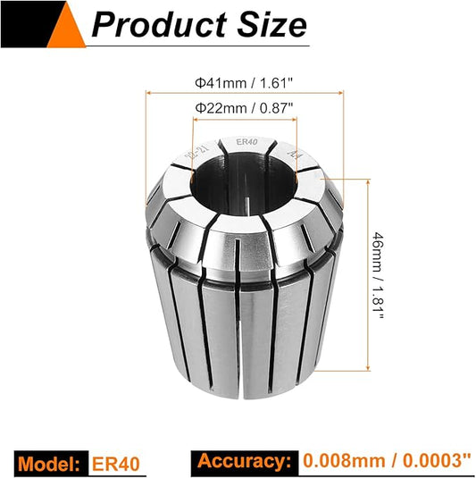 HARFINGTON Spring Collet Chuck ER40 22mm 65Mn Spring Steel Precision Router Collets for CNC Engraving Milling Lathe Tool