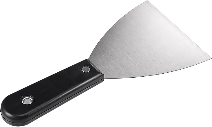 uxcell Putty Scraper 4" Spatula Drywall Repair Spreader Stainless Steel Blade Black Handle 2Pcs