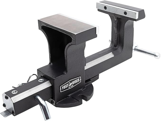 Yost Vise RHV-6 6-Inch Truck Trailer Receiver Vise | Heavy Duty Portable Work Vise | 5.9" Jaw Width, 5.81" Max Jaw Opening, 4.96" Throat | Fits Standard 2" Hitch with Hitch Pin Included
