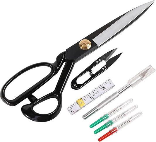 Professional Fabric Scissors, 9 inch Tailor Scissor Heavy Duty - Multi-Purpose Sewing Scissors for Leather Cutting Industrial Sharp Shears Home Office Arts Dressmakers