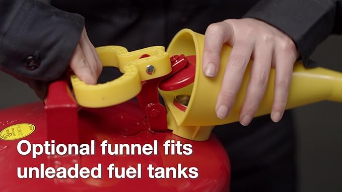 Eagle 5 Gallon Type I Red Safety Gas Can for Gasoline with Flame Arrester, Self-Closing Lid, and F-15 Funnel, Made in the USA, Galvanized Steel Flammable Storage Can, UI50FS