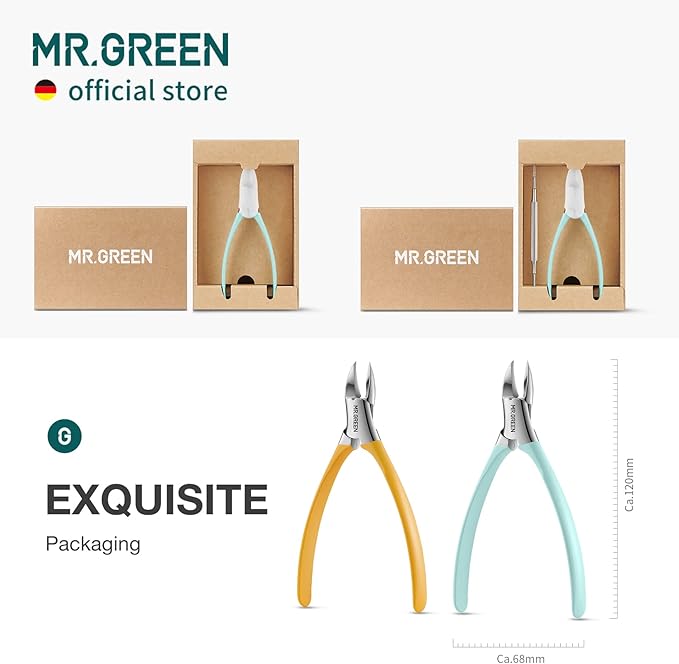 MR.GREEN Toenail Clippers Stainless Steel Ingrown Nail Cutter Thick and Hard Nails Pedicure Manicure Tools (Orange)