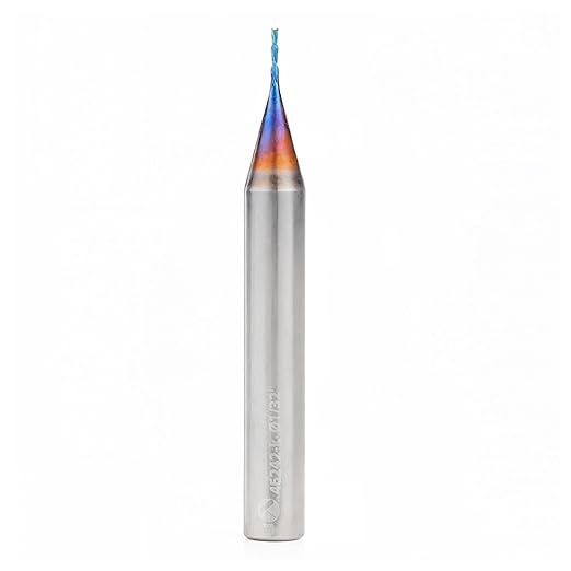 Amana Tool Solid Carbide Spektra Extreme Tool Life Spiral Plunge Router Bit Down-Cut, 46242-K, 1/32 Dia x 1/8 CH x 1/4 Shank 2 Inch L
