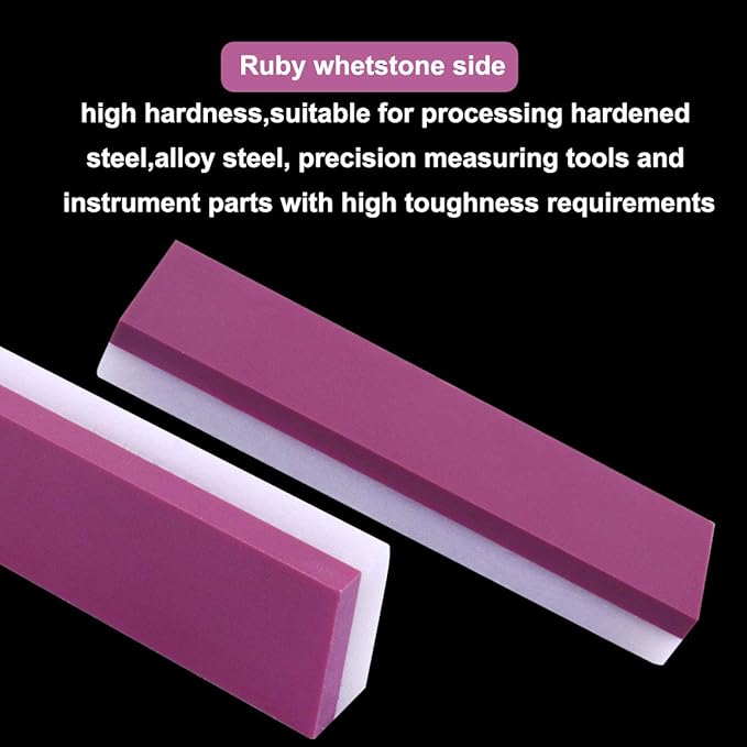 ATOPLEE Double-Sided Sharpening Stone, 1pc White and Red Ruby Knife Sharpener Stone,3000/10000 Grit Mini Whetstone Oilstone