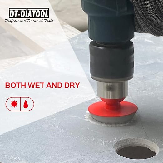 DT-DIATOOL Diamond Beveling Chamfer Bits - Diamond Countersink Drill Bit 35mm with Hex Shank for Enlarging Trimming Shaping Existing Holes of Granite Marble Porcelain Tiles,Size of 2mm to 35mm 2pcs