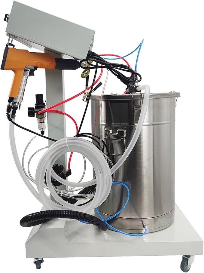 110V Electrostatic Powder Coating Machine, Dry Finishing Tool for Metal Parts, Coating Equipment with Spray with 45L Powder Hopper