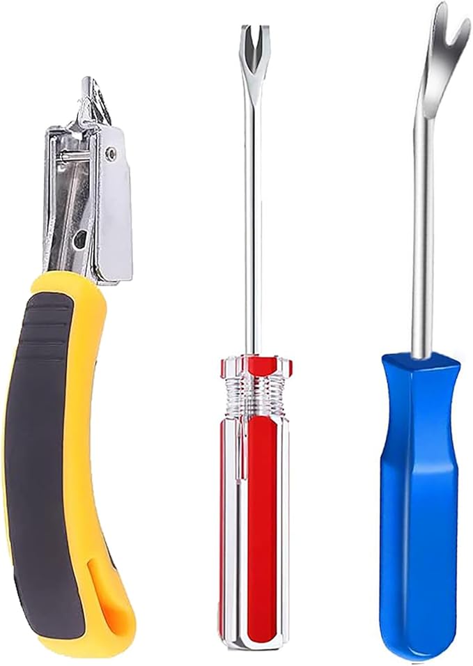 3pcs Upholstery Staple Remover Tool Includes Nail Puller Staples Puller and tack Remover,Nail Remove Tool for Removing Staples from Carpets Wooden Products Walls Boxes
