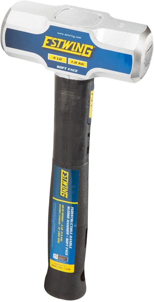 Estwing 4 lb Soft Face Sledge Hammer - 12" Indestructible Handle, Shock-Absorbing Grip, Overstrike Resistant