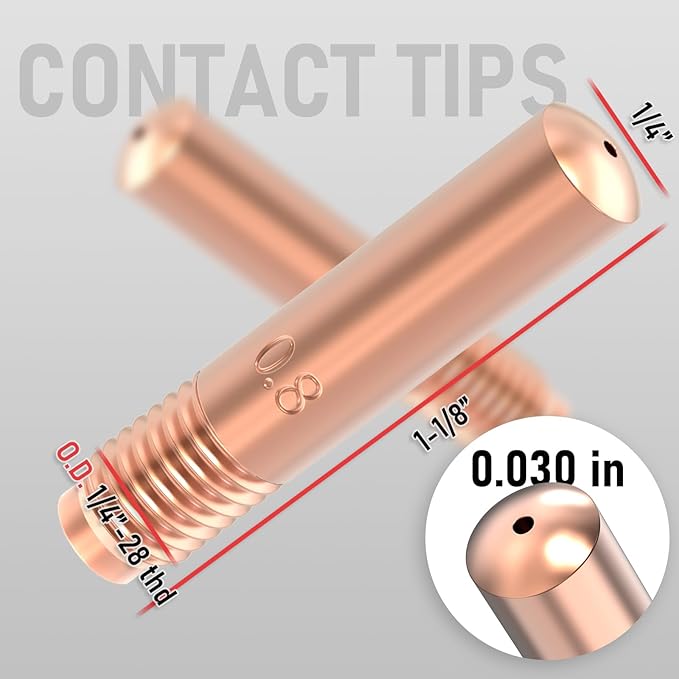 YESWELDER 25pk Contact Tip 000-067 (0.030") MIG Welding Tip for Miller Millermatic M-10 M-15 M-25 M-40 M-100 M-150 Hobart H-9 H-10 MIG Torch