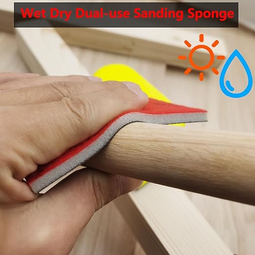 85pcs Detail Sandpaper Kit, 70pcs Sanding Sheets, 14pcs Sanding Sponge and one 3?쓝 4??Hand Sand Block,180-1000 Grit Sand Pads for Metal Wood Furniture Model Polishing -FHS85
