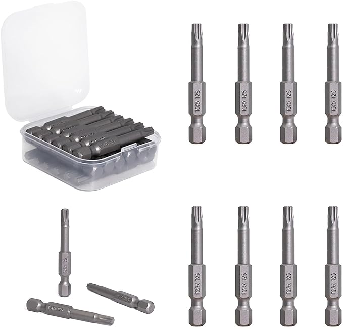 18pcs T25 Impact Driver Bits 50mm Impact Bit 1/4" Hex Shank S2 Drill Screwdriver Bit for Electronics Appliances and Automotive Repair