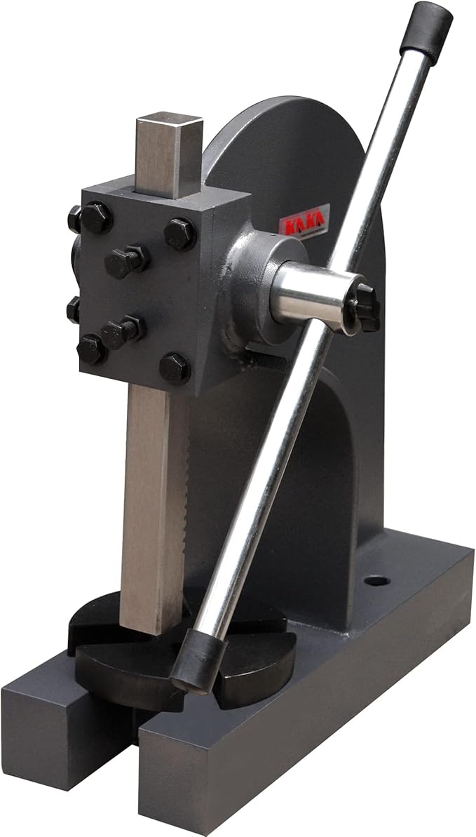 KAKA INDUSTRIAL Arbor Press, 0.5 Ton Manual Arbor Press, Adjustable Height up to 3.5 in, Steel Plate Welded Body, Portable Hand Press AP-1/2 for Riveting, Punching and Bearing Installation