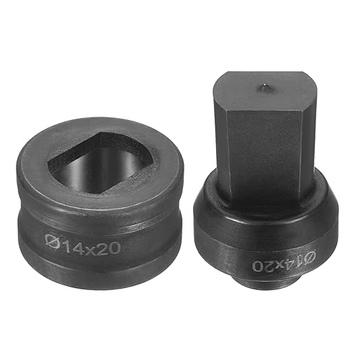 HARFINGTON Hydraulic Hole Punch Die 過14횞20mm Slot Hole 40Cr Steel Electric Punching Kit for CH60 Electric Punching Machine, Black