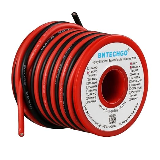 BNTECHGO 14 Gauge Silicone Wire Spool 20ft Red and 20ft Black Flexible 14 AWG Stranded Tinned Copper Wire