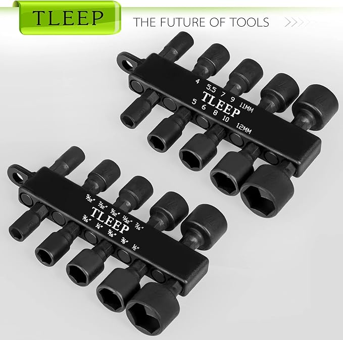20 x Power Nut Driver Set for Impact Drill, SAE and Metric 1/4??Hex Head Drill Bit Set Screwdriver Socket Set, Chrome Vanadium Steel, Quick Change Chuck Socket Wrench Screw Impact Nutsetter