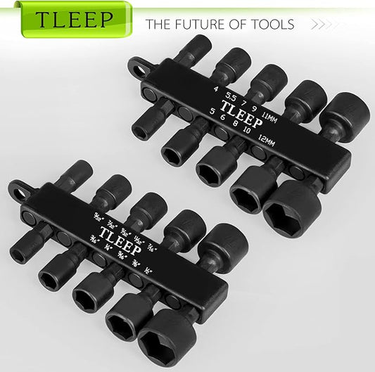 20 x Power Nut Driver Set for Impact Drill, SAE and Metric 1/4??Hex Head Drill Bit Set Screwdriver Socket Set, Chrome Vanadium Steel, Quick Change Chuck Socket Wrench Screw Impact Nutsetter