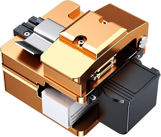 Professional Fiber Cleaver with 16-Port High Precision Blade | 48,000 Cleaves Capacity & Auto Scrap Collection | FTTH Fiber Optic Cutter for 0.25/0.9/3.0mm Cables