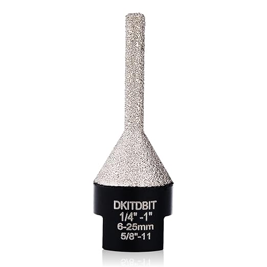 Tile Milling Chamfer Bit 1/4" - 1", Diamond Finger Sander Countersink Drill Bit, to Enlarge Bevel Edges & Holes in Porcelain Ceramic Granite Tiles, fit 5/8-11 Thread Angle Grinders, 6-25mm