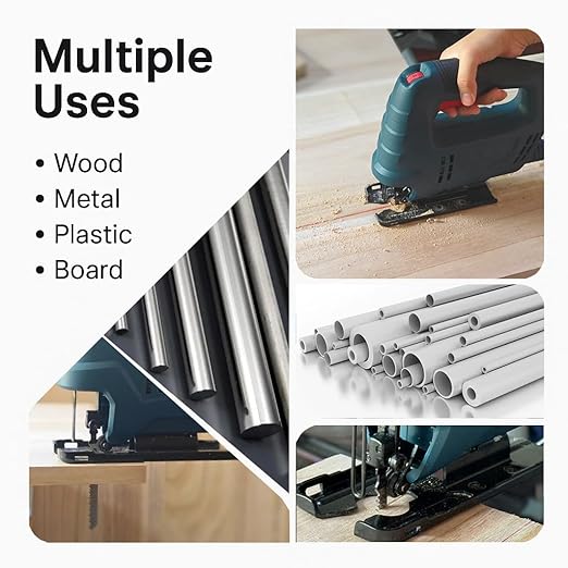 30PCS Jigsaw Blades Set, Assorted T-Shank Jig Saw Blades for Wood, Metal & Plastic Cutting(T101AO, T101B, T101BR, T118A, T118B, T144D, T244D, T111C, T127D)