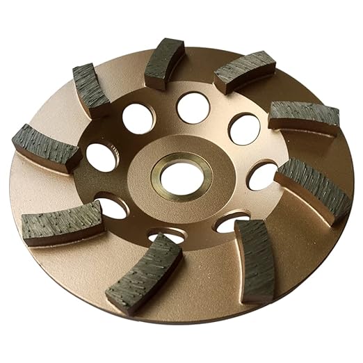 4.5" Diamond Grinding Wheels for Concrete or Masonry, 9 Turbo Segments, #30/40 Grit, Medium Bond, 7/8"-5/8" Arbor