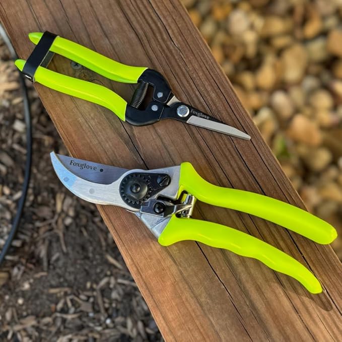 Foxglove Garden Scissors ??Professional Pruning Shears for Gardening, Ultra-Sharp Garden Shears with Japanese SK5 Steel Blades, Ergonomic Gardening Shears & Garden Clippers for Flowers and Plants