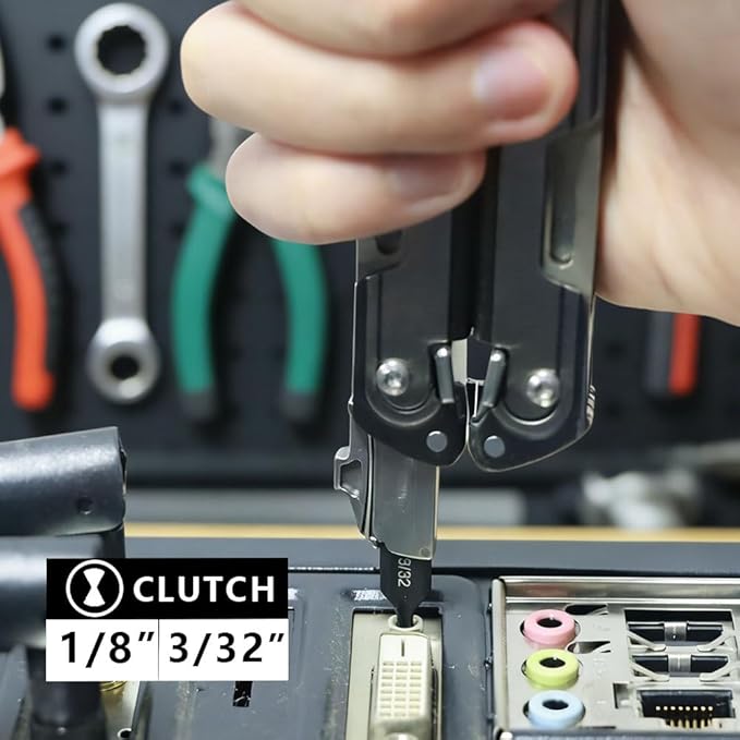 Security Bit Kit Set with Clutch Screwdrivers #1/8?쓆nd 3/32" Bit for Leatherman, Replacement Double-Ended Flat Screwdriver Bits for Leatherman Multi-Tool Accessories,S2 Steel (2Pack)
