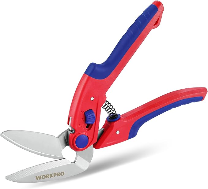 WORKPRO 10 inch Scissors All Purpose Heavy Duty Stainless Steel Multipurpose Industrial Scissors for Carpet, Leather, Vardboard, Gardening