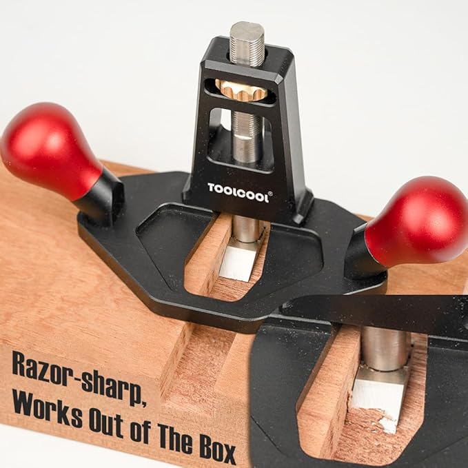 TOOLCOOL Router Plane Handheld Woodworking Tool Simple and Effective Plow Plane for Tuning Joinery Cutting Grooves Mortise (Aluminum alloy Grip)