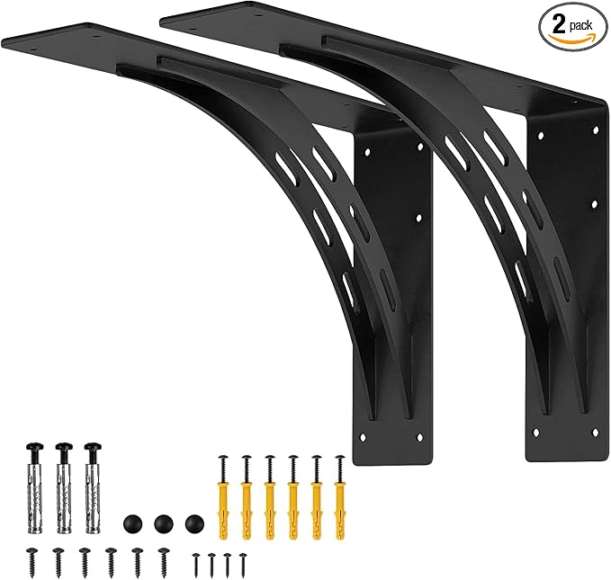 30 inch x 18.8 inch Heavy Duty Shelf Brackets , Metal Mantel Brackets (Set of 2) Fireplace Mantel Brackets - Countertop Support , Max Load 1100 Lbs (30 ?쇺?x 18.8 ?쇺?