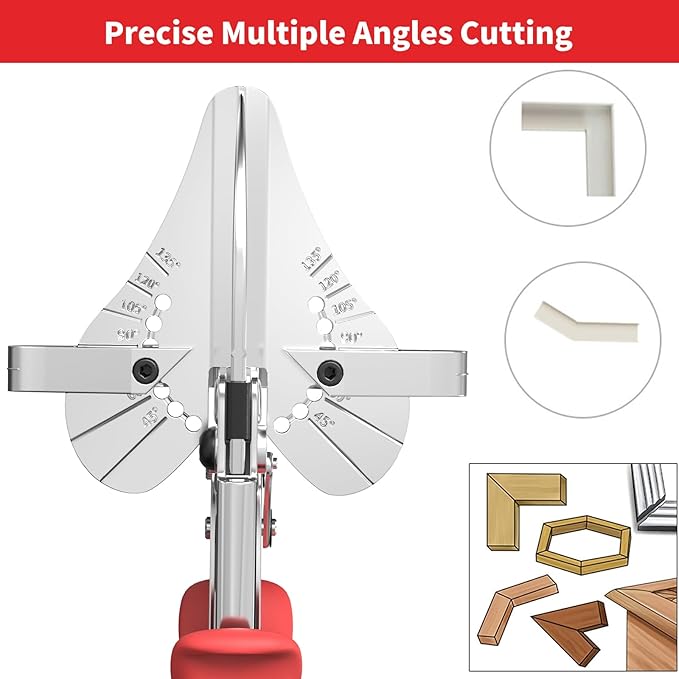 GARTOL Ratchet Miter Shears for Angular Cutting Molding Crafting,Adjust 45-135 Degree Multi-Angle Cutter for Soft Wood, PVC, MDF (HD-3100 US, Classic, 1, HD-3100 US)