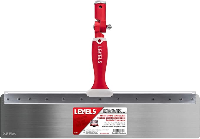 LEVEL5 18" Offset Knife, 0.5mm Stainless Steel FLEX Blade | Soft-Grip Handle | 5-391